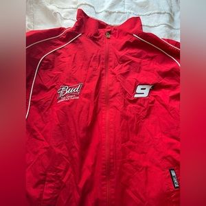 Awesome nascar Bud racing windbreaker jacket